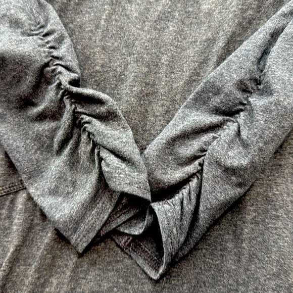 Athleta Charcoal Gray Long Sleeve Sunburst Dress Stretch Size S Heathered - Picture 5 of 12